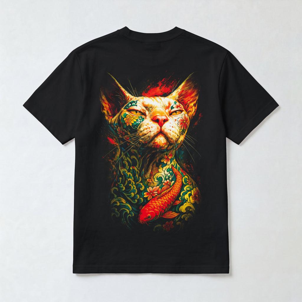 "Yakuza Cat" Irezumi Sphynx Graphic Tee