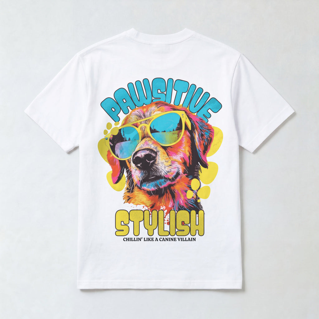 "Pawsitive & Stylish" Retro Dog Graphic Tee