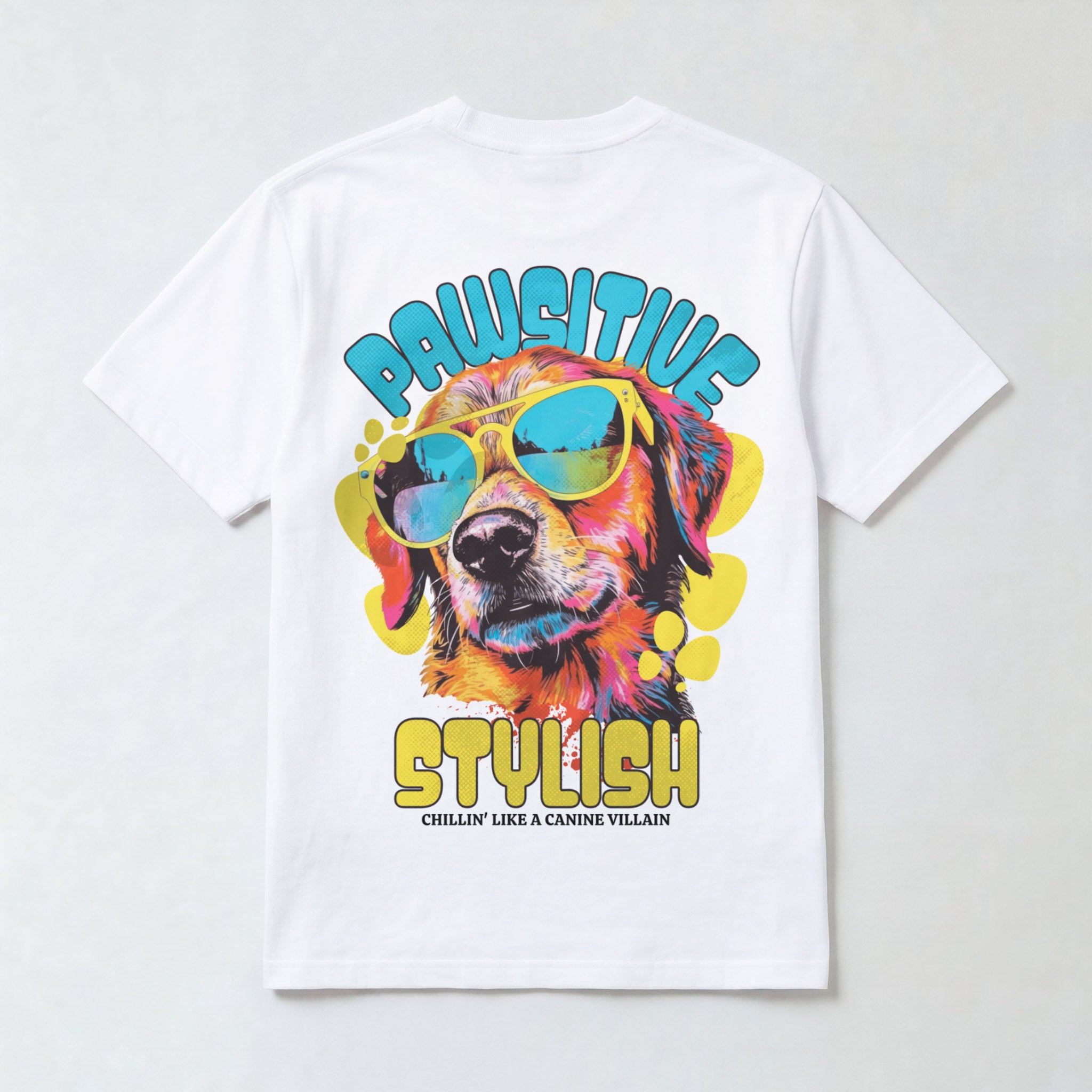 "Pawsitive & Stylish" Retro Dog Graphic Tee