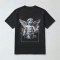 "Cherub with Money" Renaissance Statue Men's Black Graphic T-Shirt