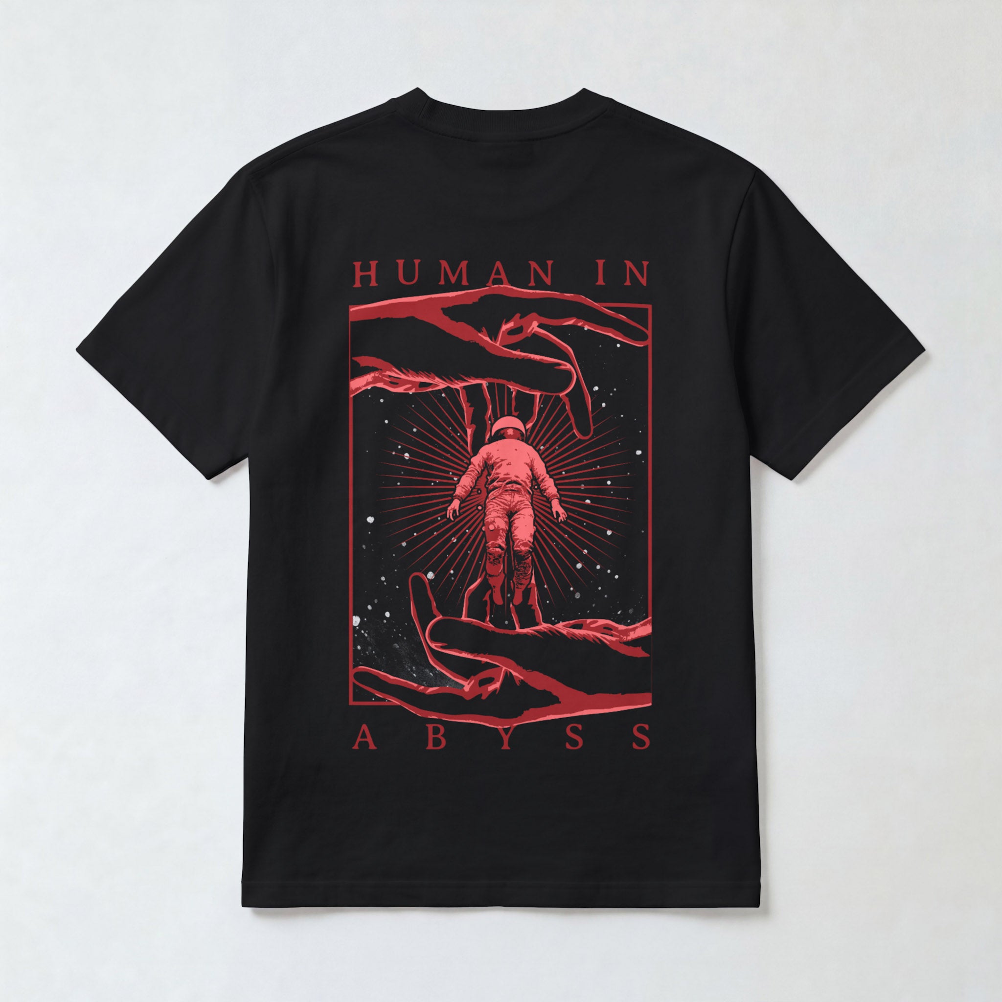 "Human in Abyss" Surreal Astronaut Graphic Tee
