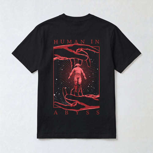 "Human in Abyss" Surreal Astronaut Graphic Tee
