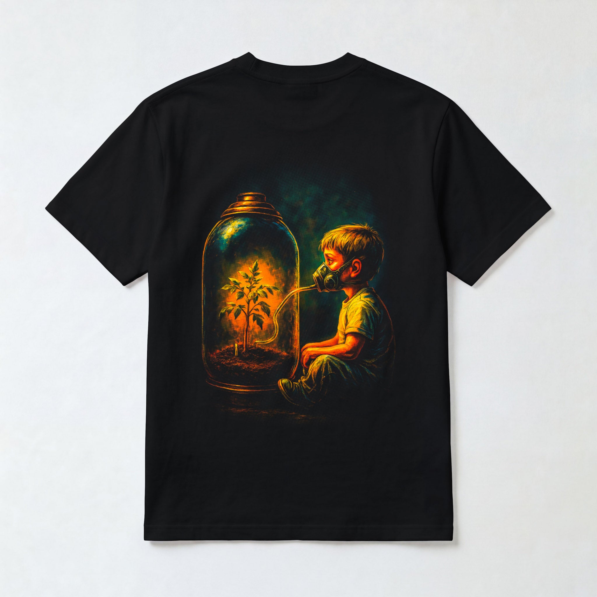 Post-Apocalyptic Terrarium Streetwear T-Shirt — Black