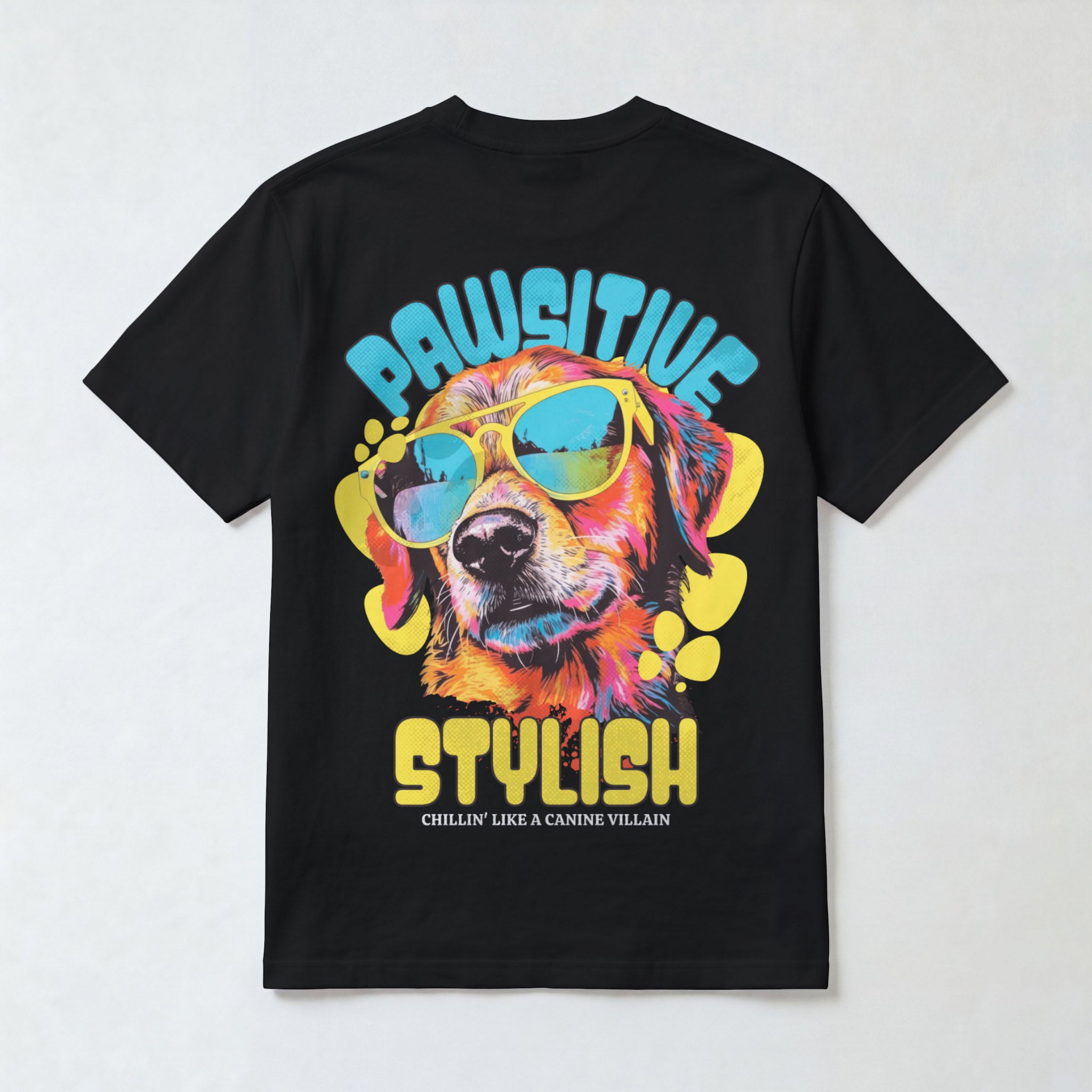 "Pawsitive & Stylish" Retro Dog Graphic Tee
