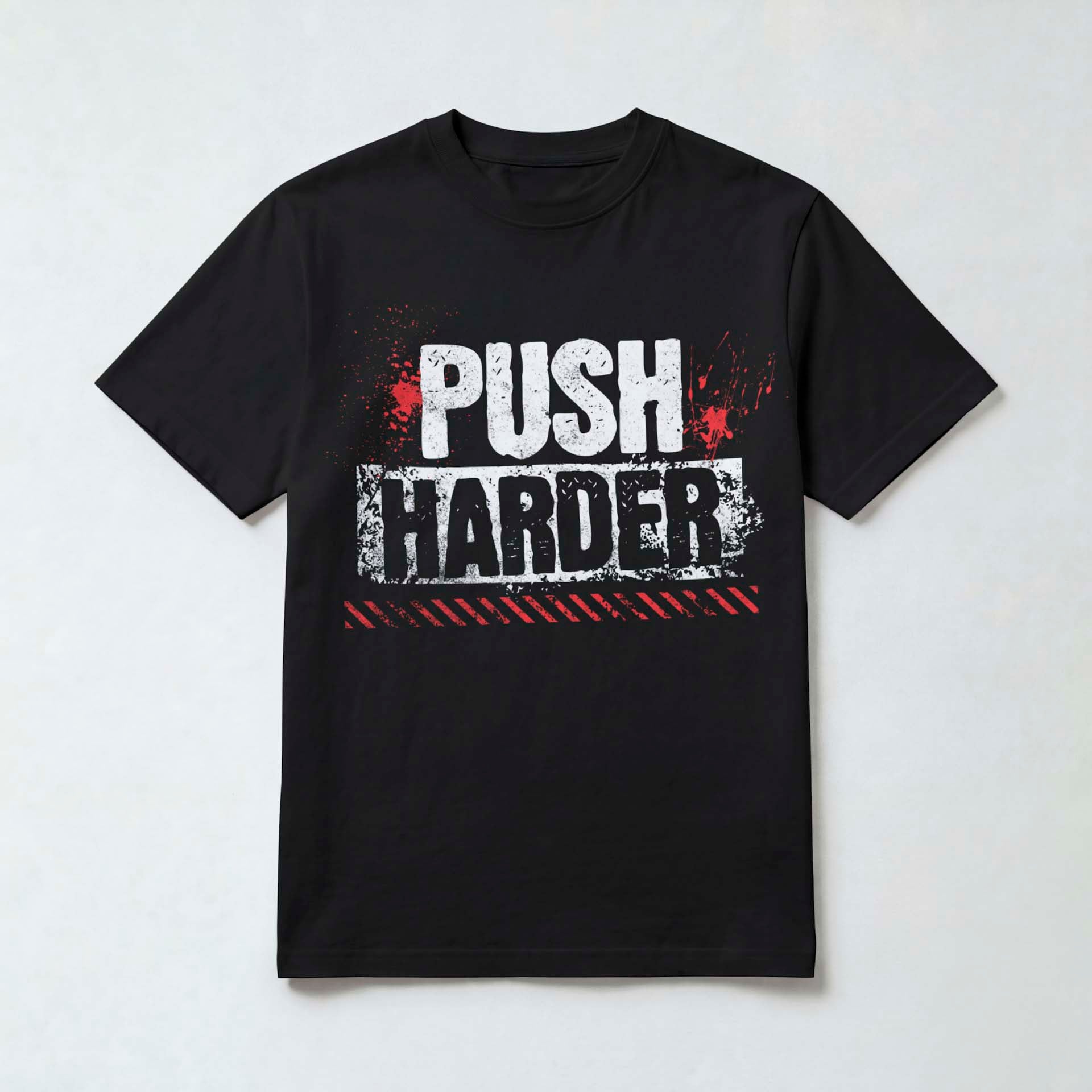 Grunge Distressed Typography Streetwear T-Shirt — Black