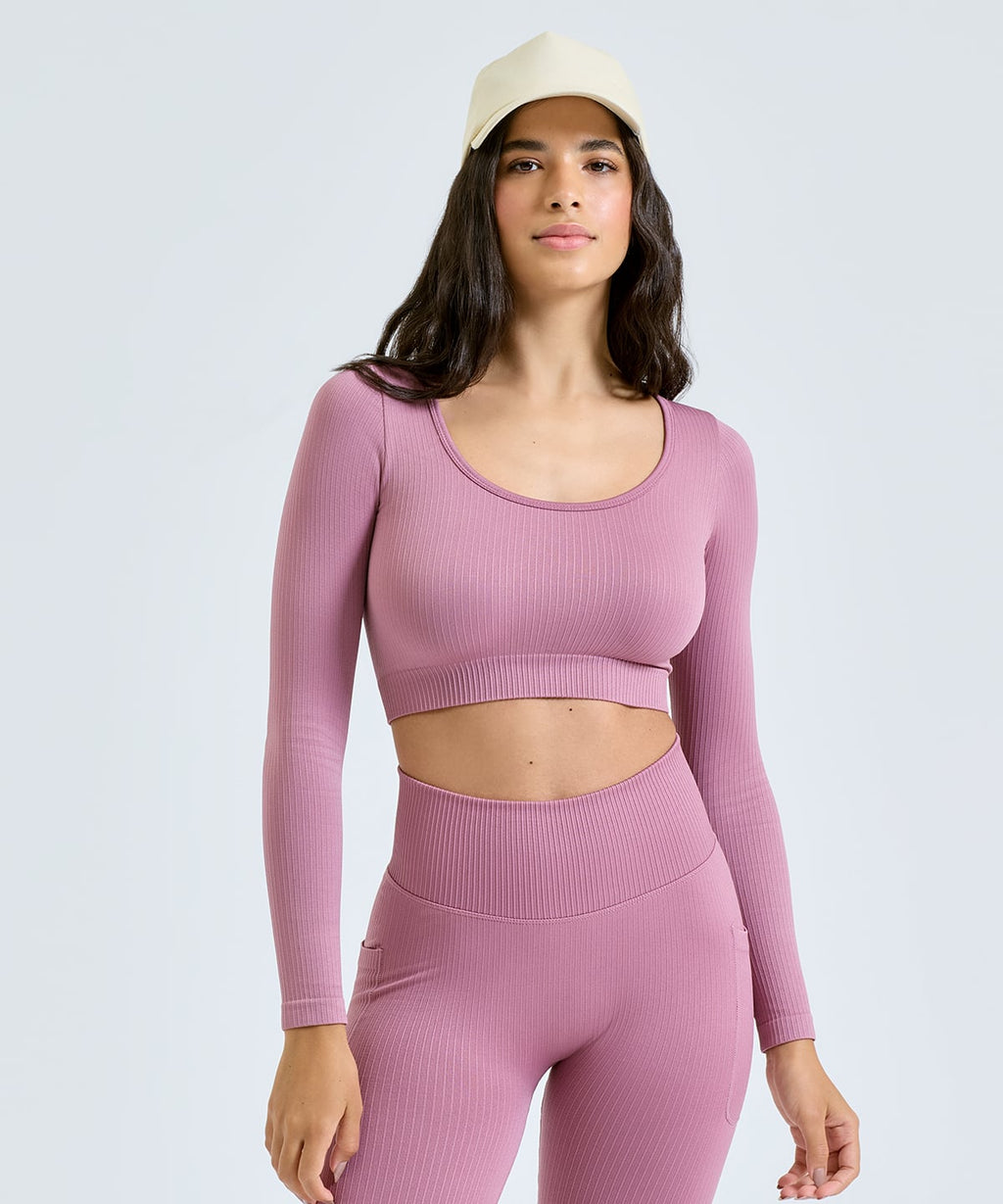 Ribbed Seamless '3D Fit' cycle '3D Fit' crop top