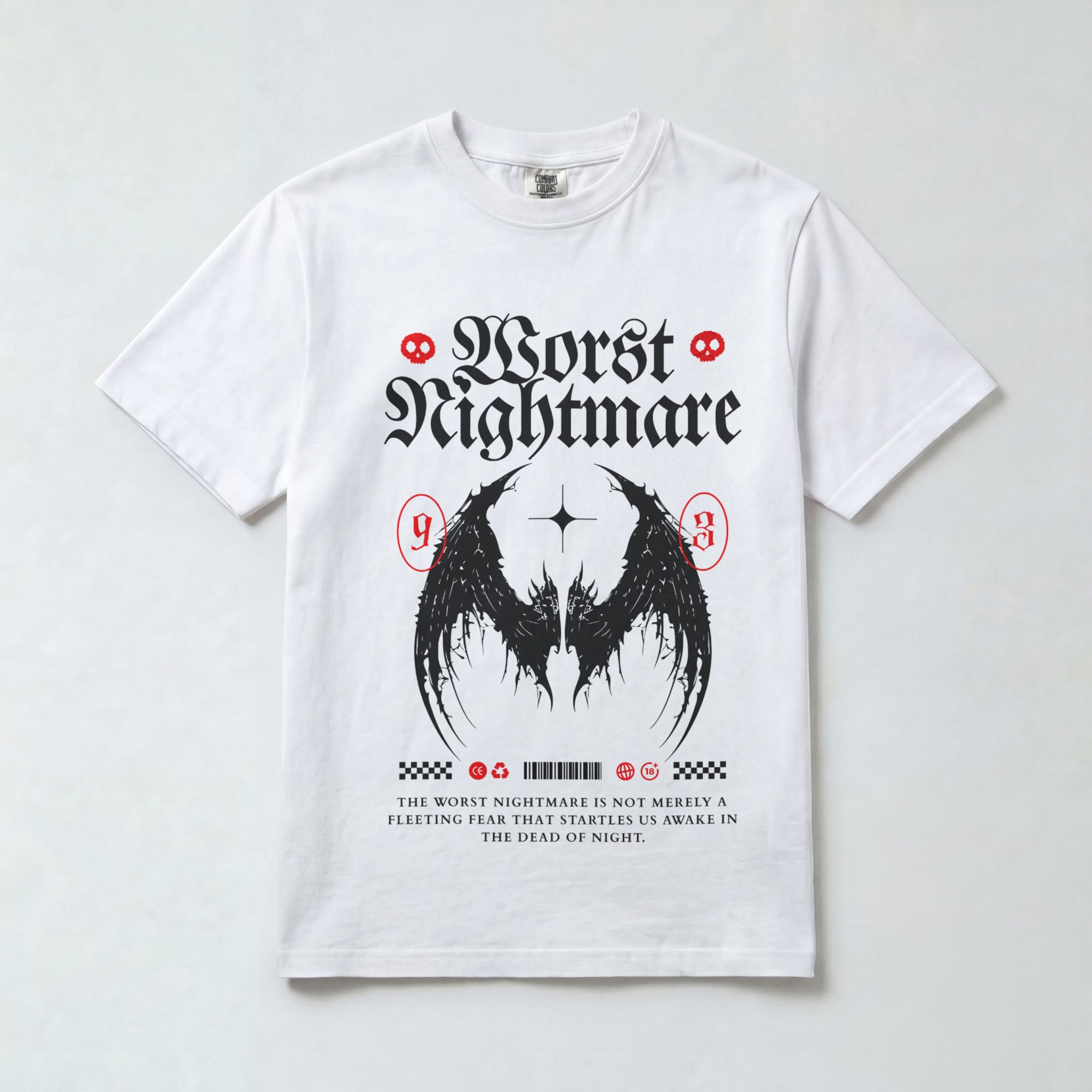 Worst Nightmare Oversized Graphic Tee - White Streetwear T-Shirt